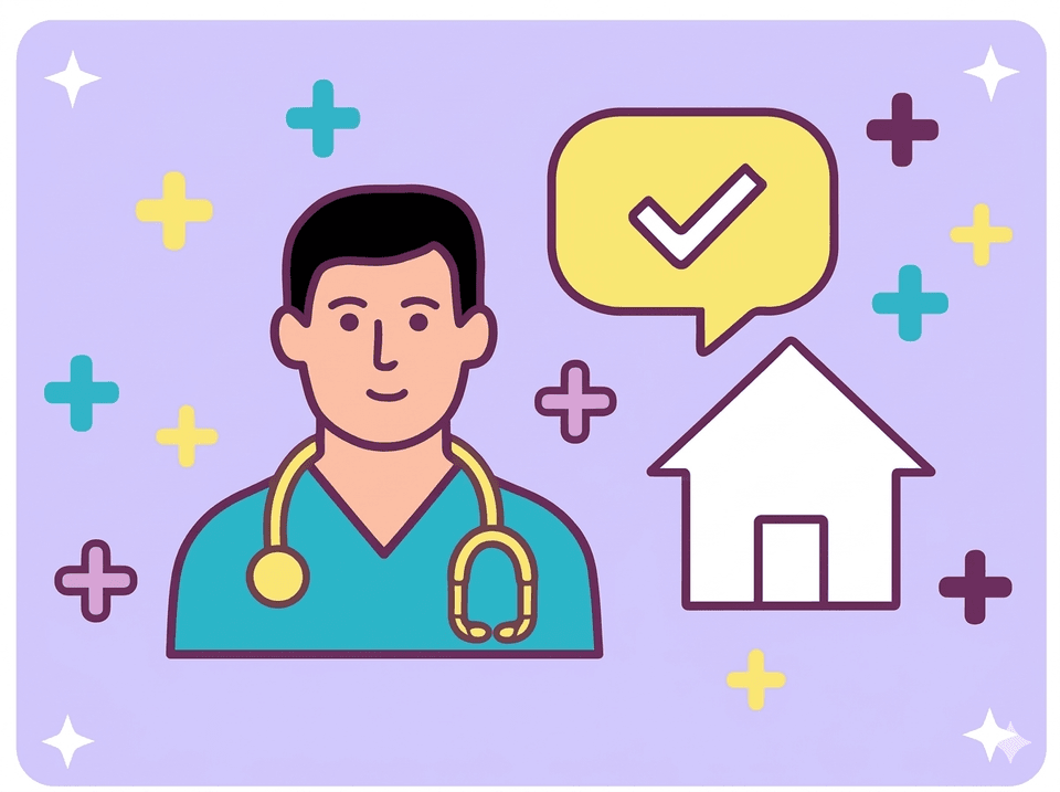 Doctor visiting patient at home